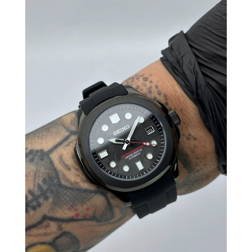 Custom Seiko Mod • Black Meteorite Nautilus • 40mm